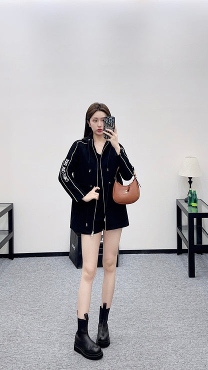Hooded Drawstring Jacket