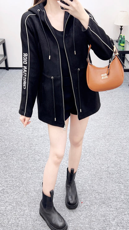 Hooded Drawstring Jacket