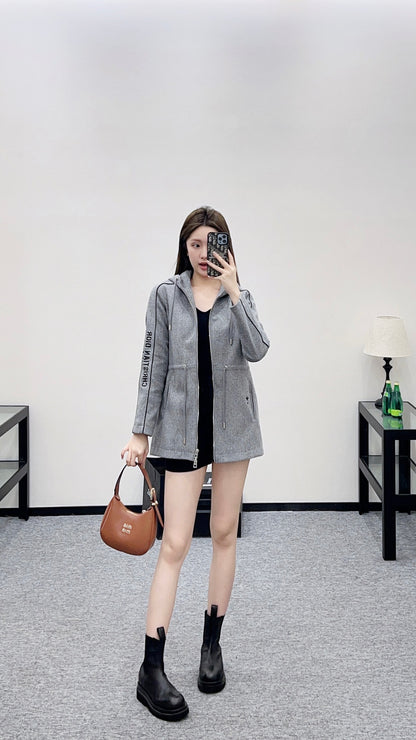 Hooded Drawstring Jacket