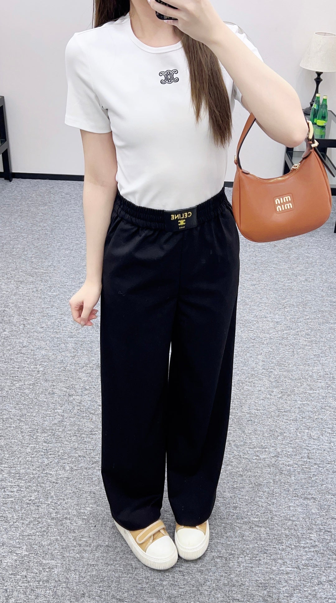 Logo Wide-Leg Wool Trousers