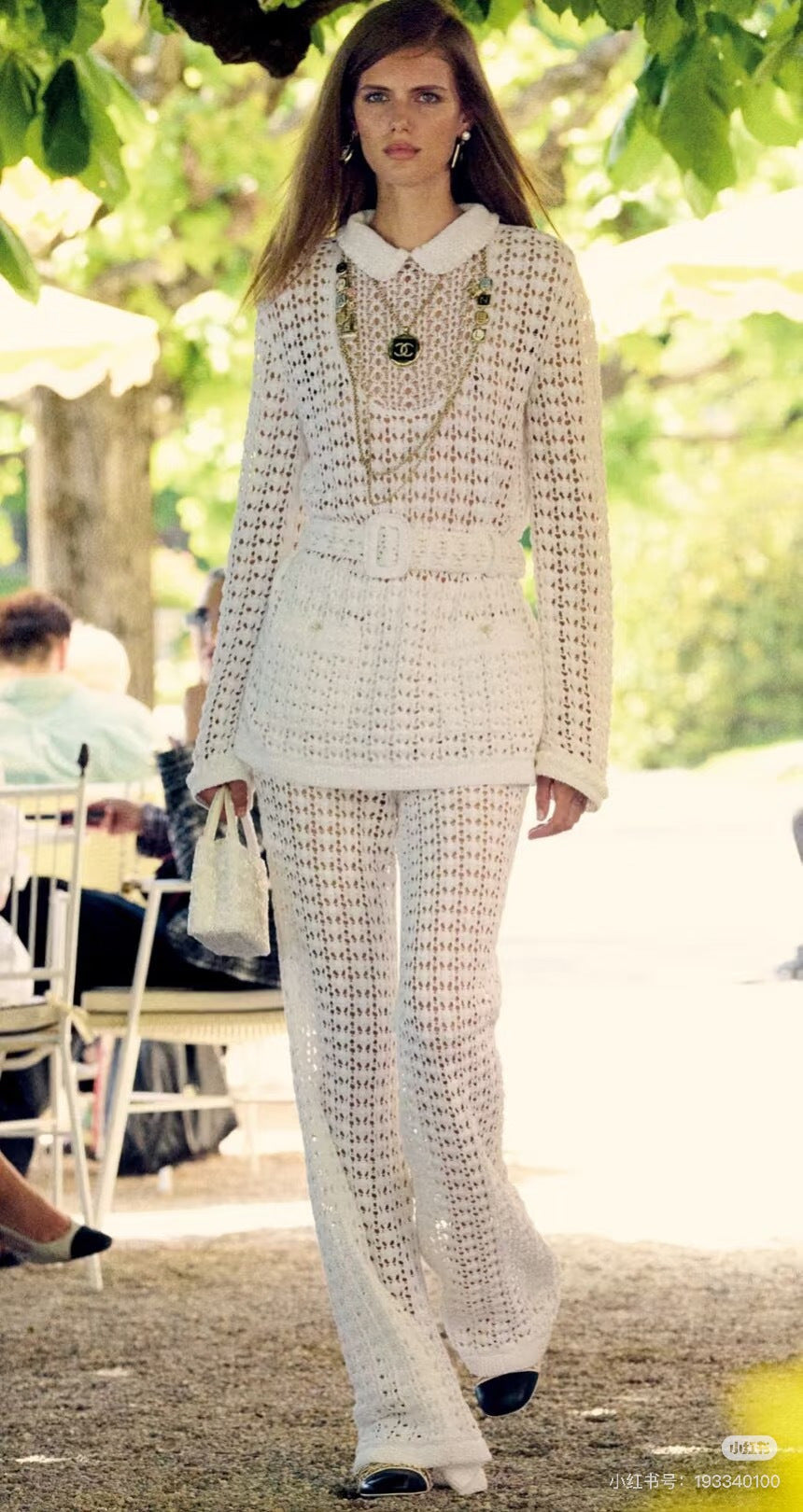 Located openwork knit top