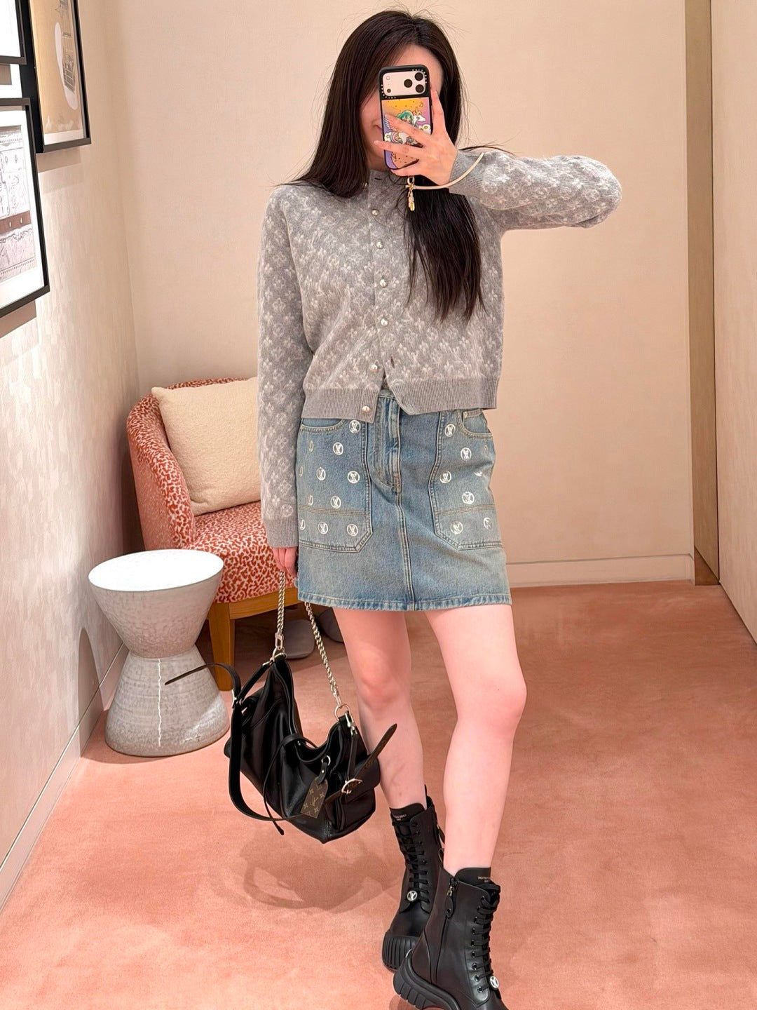 Jacquard Fleece Cardigan
