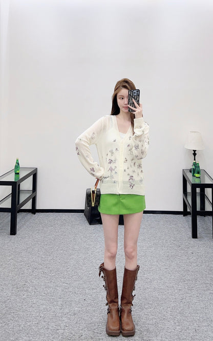 Butterfly Embroidered Cardigan