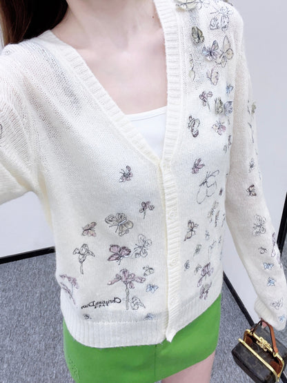 Butterfly Embroidered Cardigan