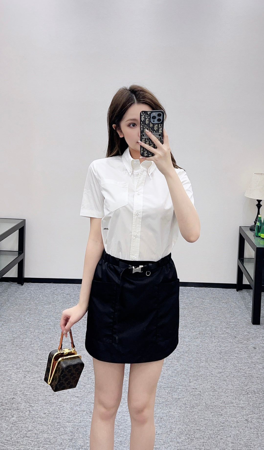Belted Pocket Workwear Skirt
