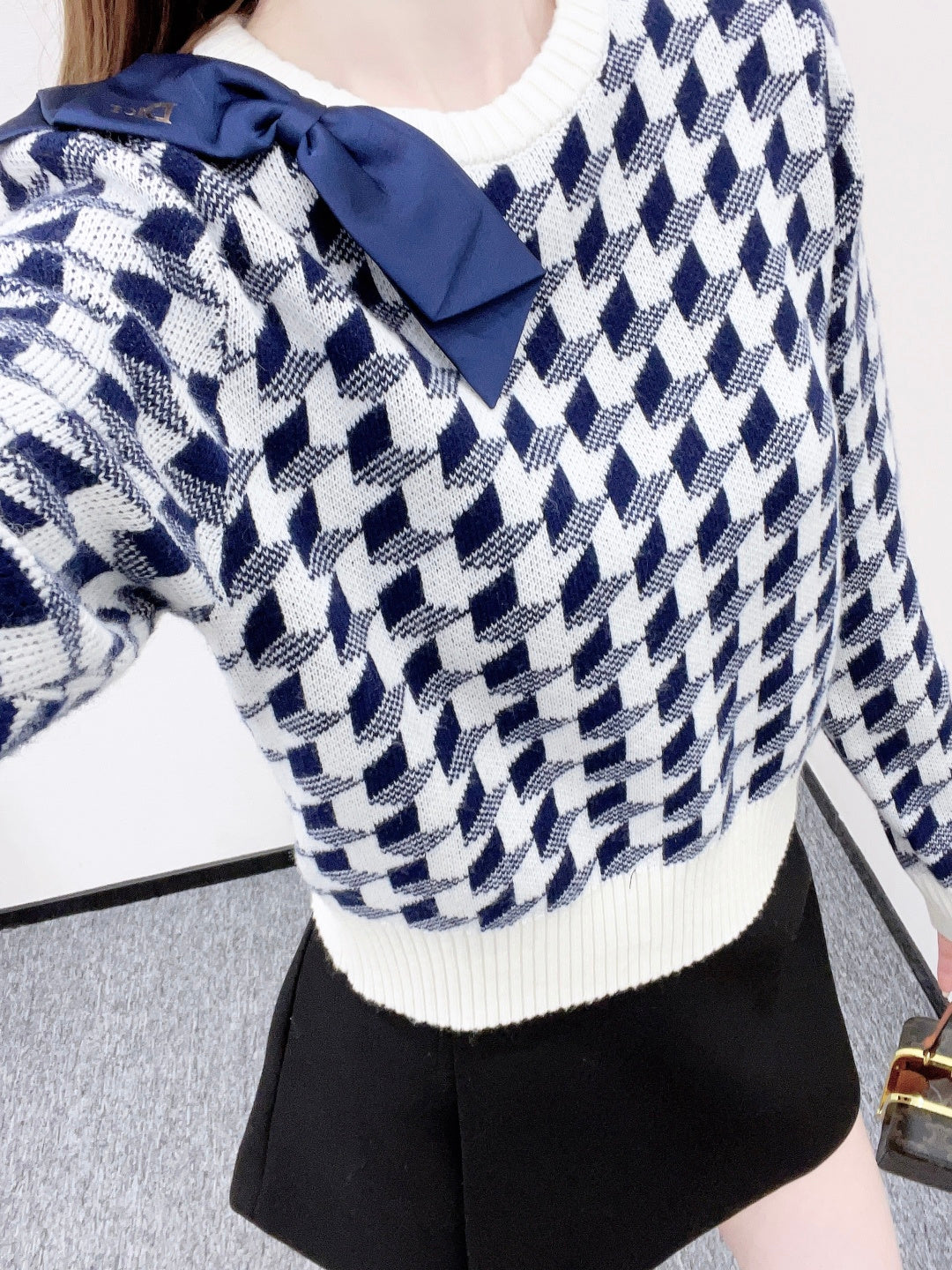 Plaid Bow Sweater