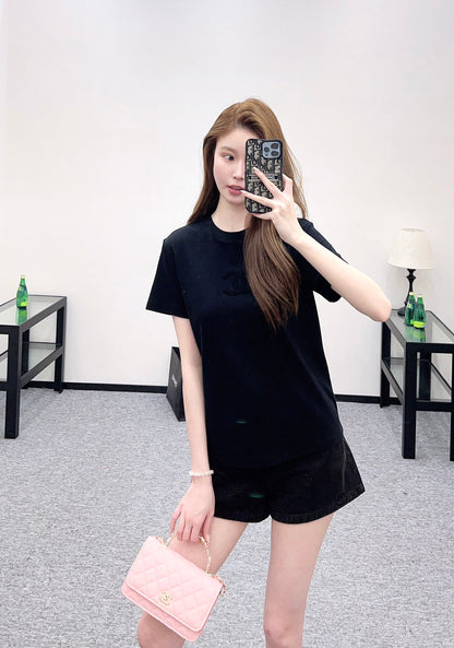 Crew Neck Plush Logo T-Shirt