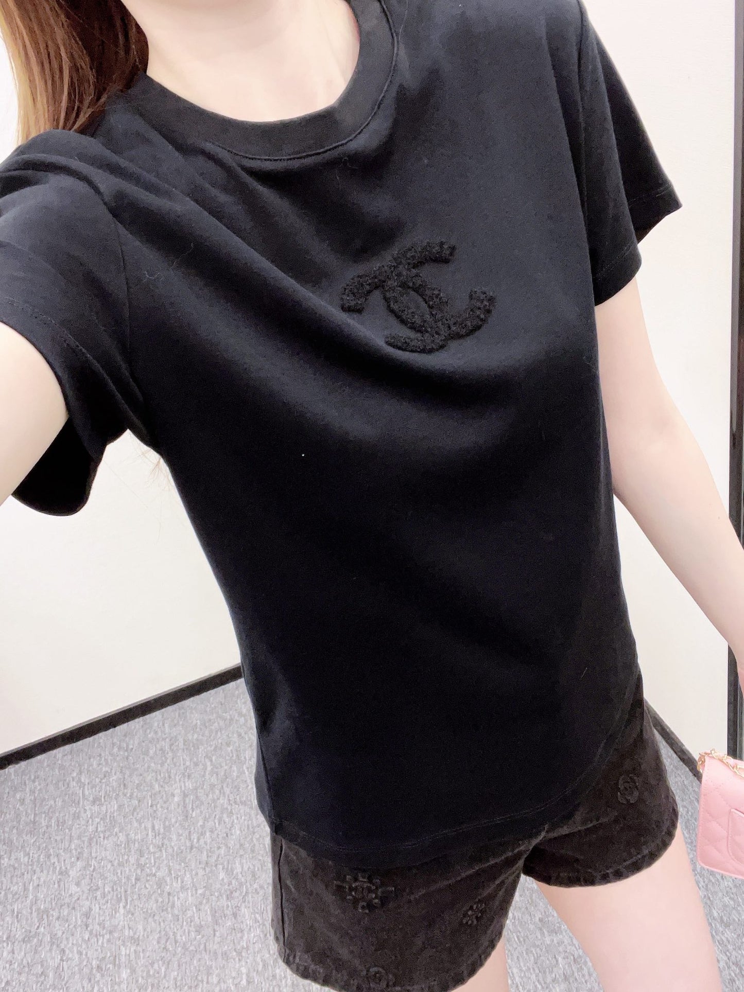 Crew Neck Plush Logo T-Shirt