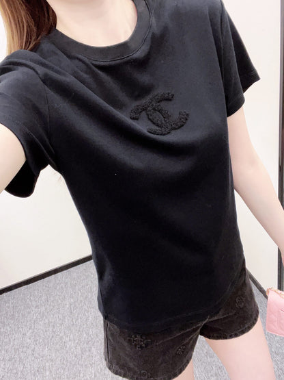 Crew Neck Plush Logo T-Shirt