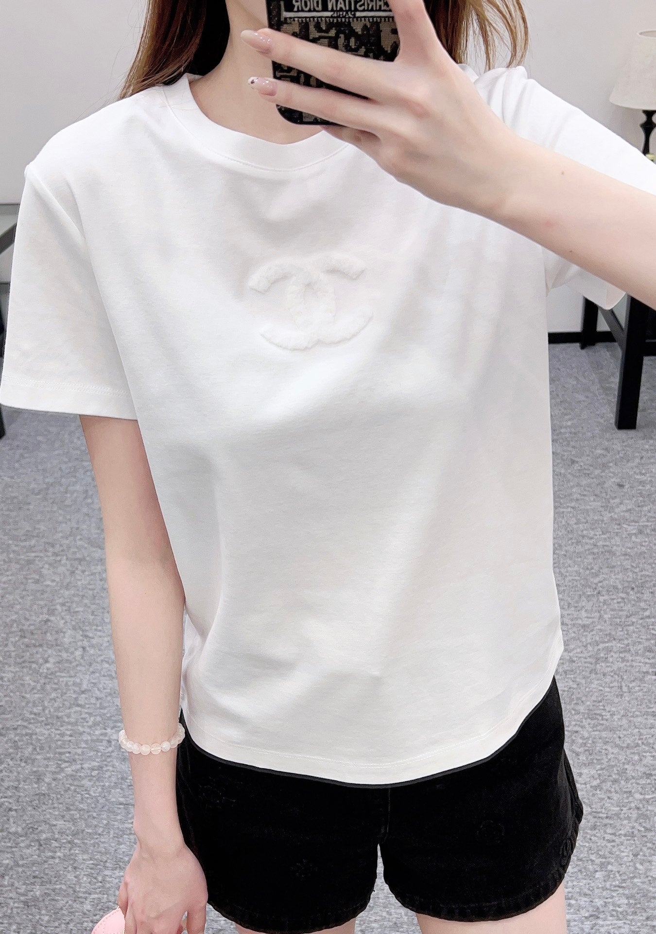 Crew Neck Plush Logo T-Shirt
