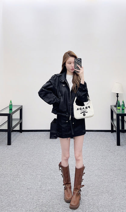Drawstring Zipper Jacket