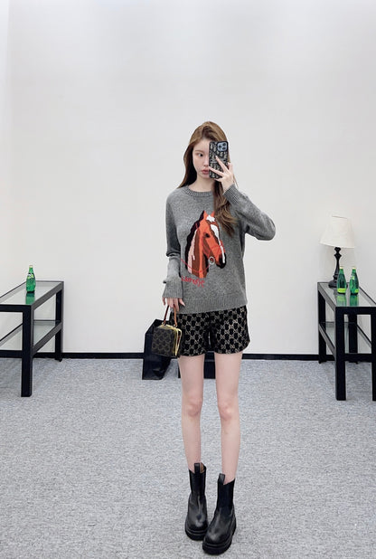 Jacquard Horsehead Sweater