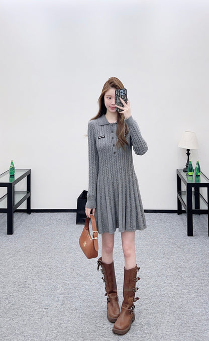 Located Cable Knit Dress