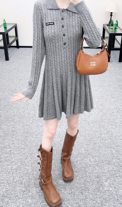 Located Cable Knit Dress