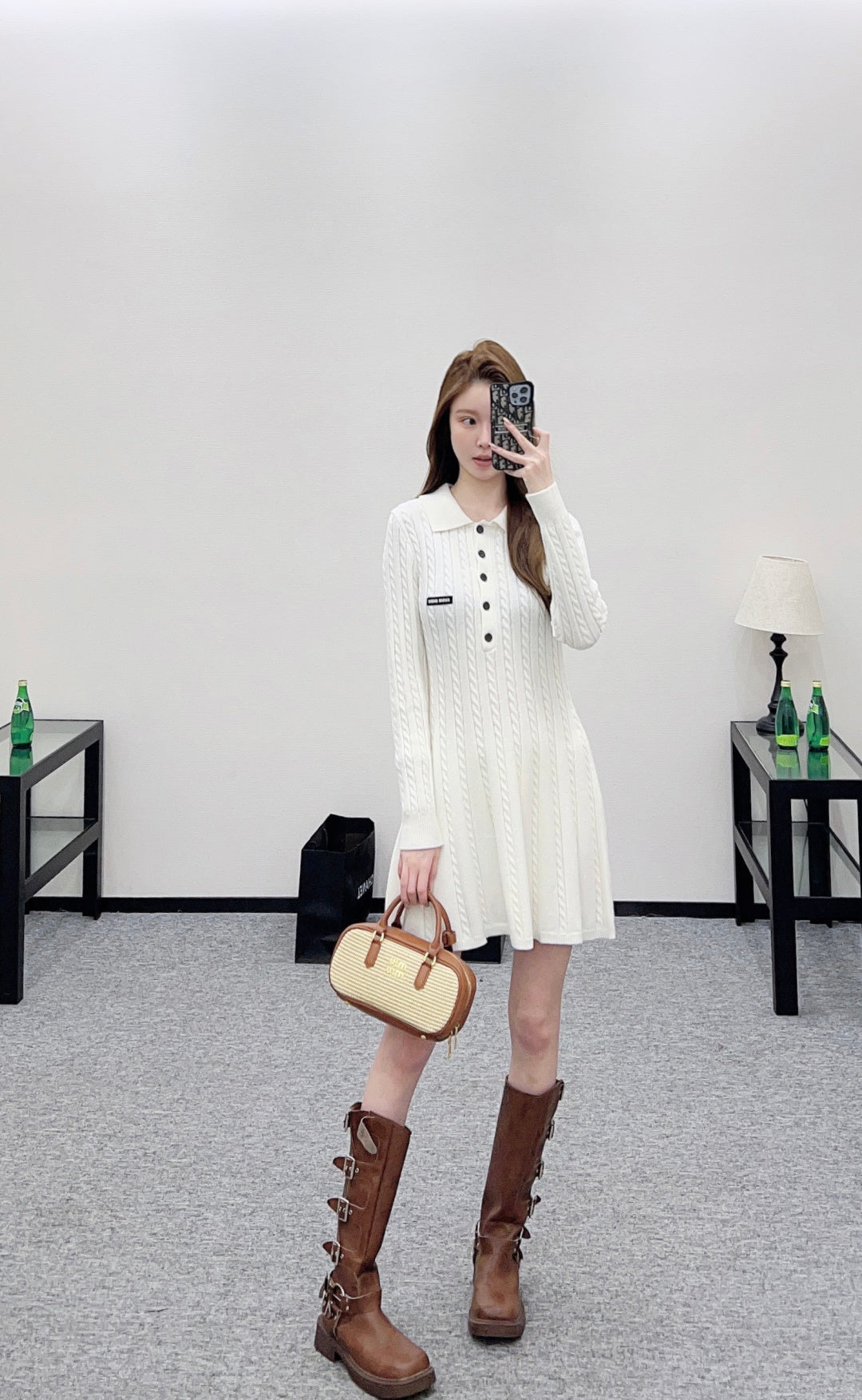 Located Cable Knit Dress
