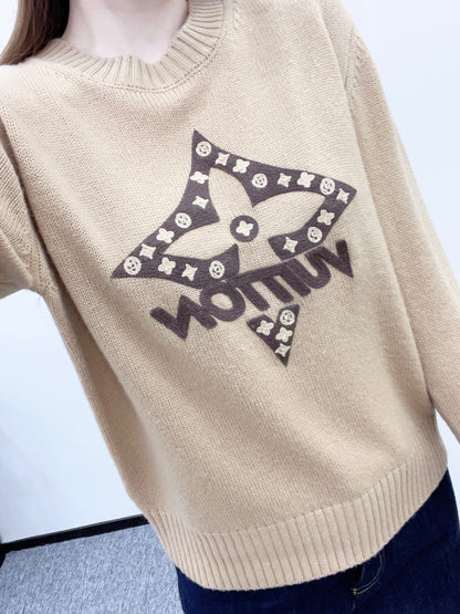 Four-Leaf Clover Color Block Sweater