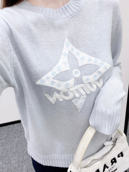 Four-Leaf Clover Color Block Sweater