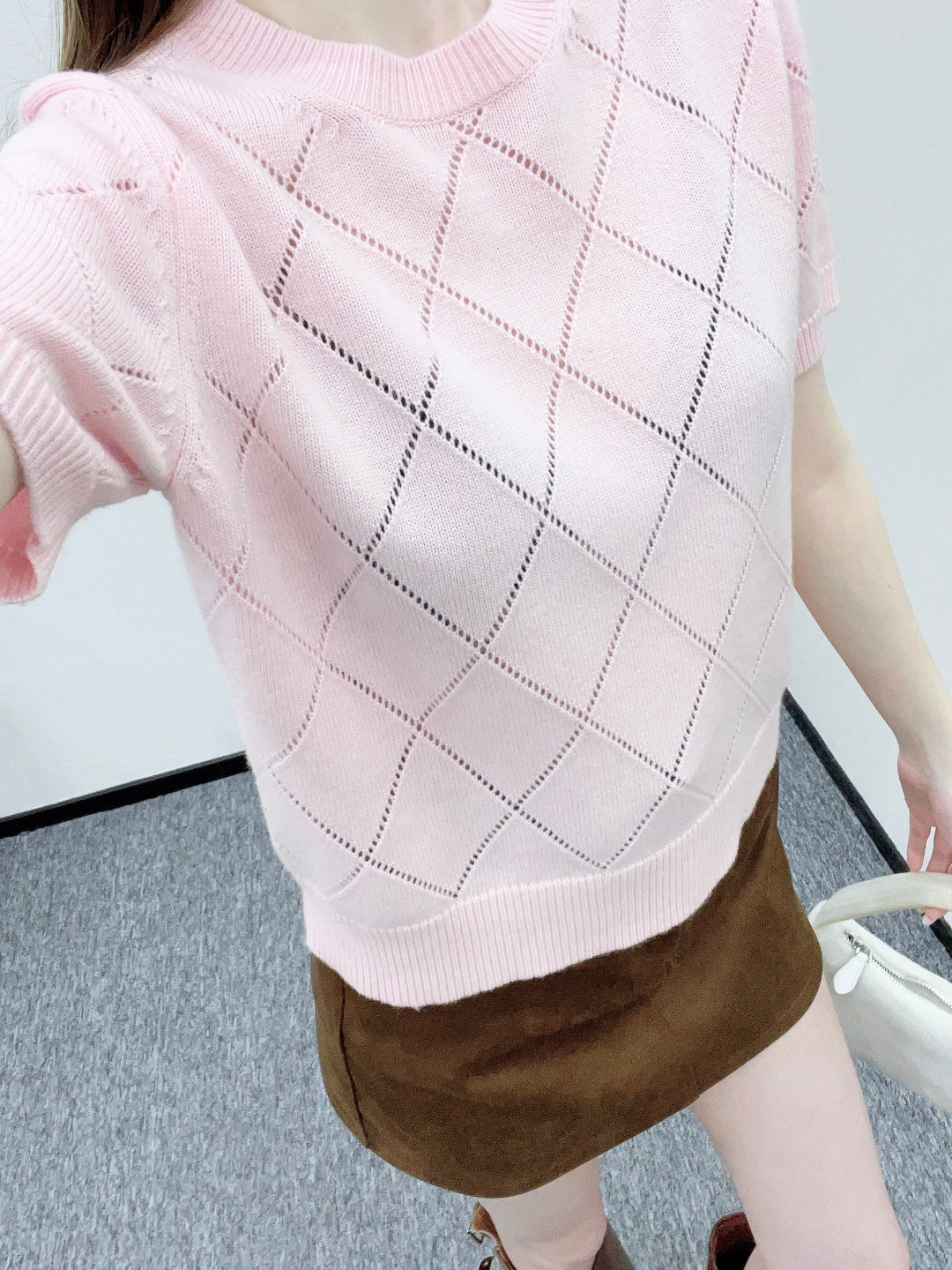 Diamond Pattern Short-Sleeve T-Shirt