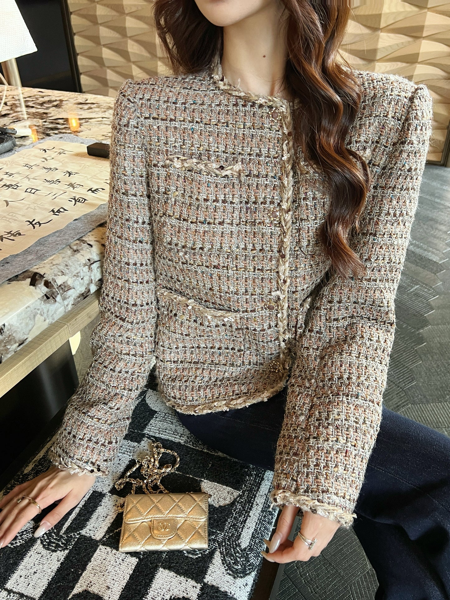 Short Woven Cardigan