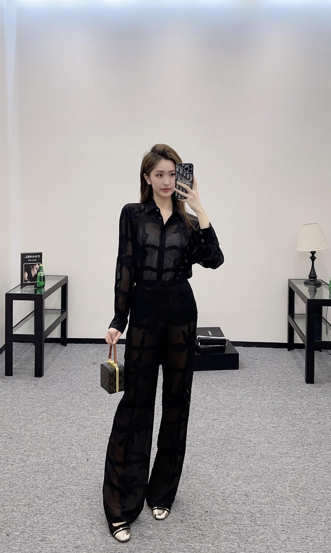 25ss Silk bow shirt