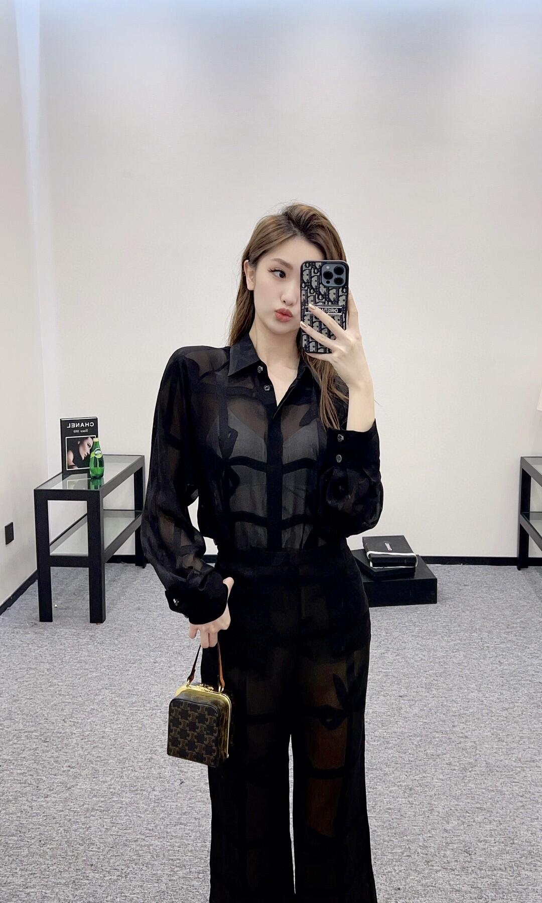 25ss Silk bow shirt