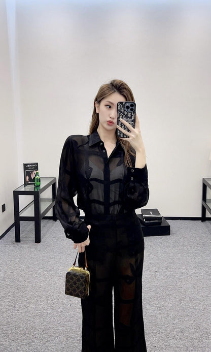 25ss Silk wide leg pants