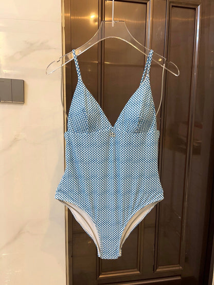 25 Summer New Sling V Neck One-Piece Swimsuit