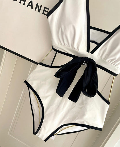 25 One-piece bow swimsuit