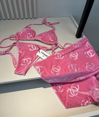 25 Corduroy Classic Bikini Three-Piece Set