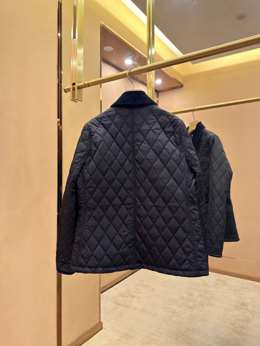 Quilted Nylon Corduroy Short Cotton Jacket