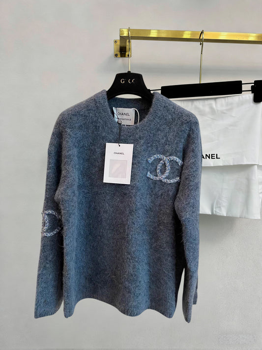 Haze Blue Crew Neck Sweater