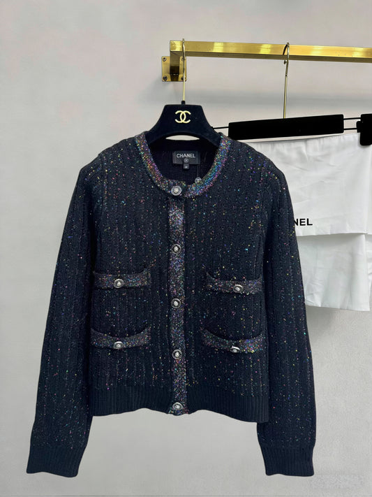 Tweed Short Knit Cardigan