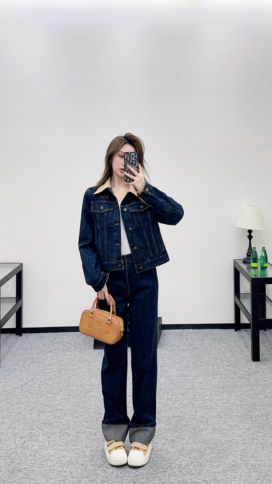 Patchwork Collared Denim Jacket/Pants