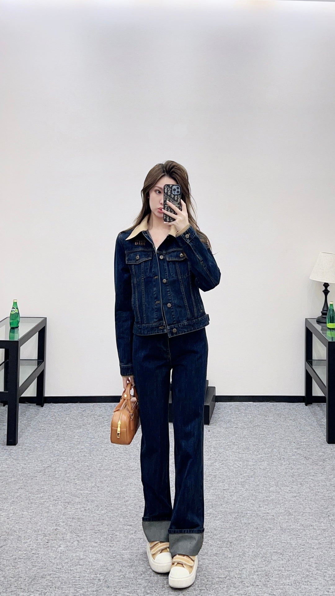 Patchwork Collared Denim Jacket/Pants