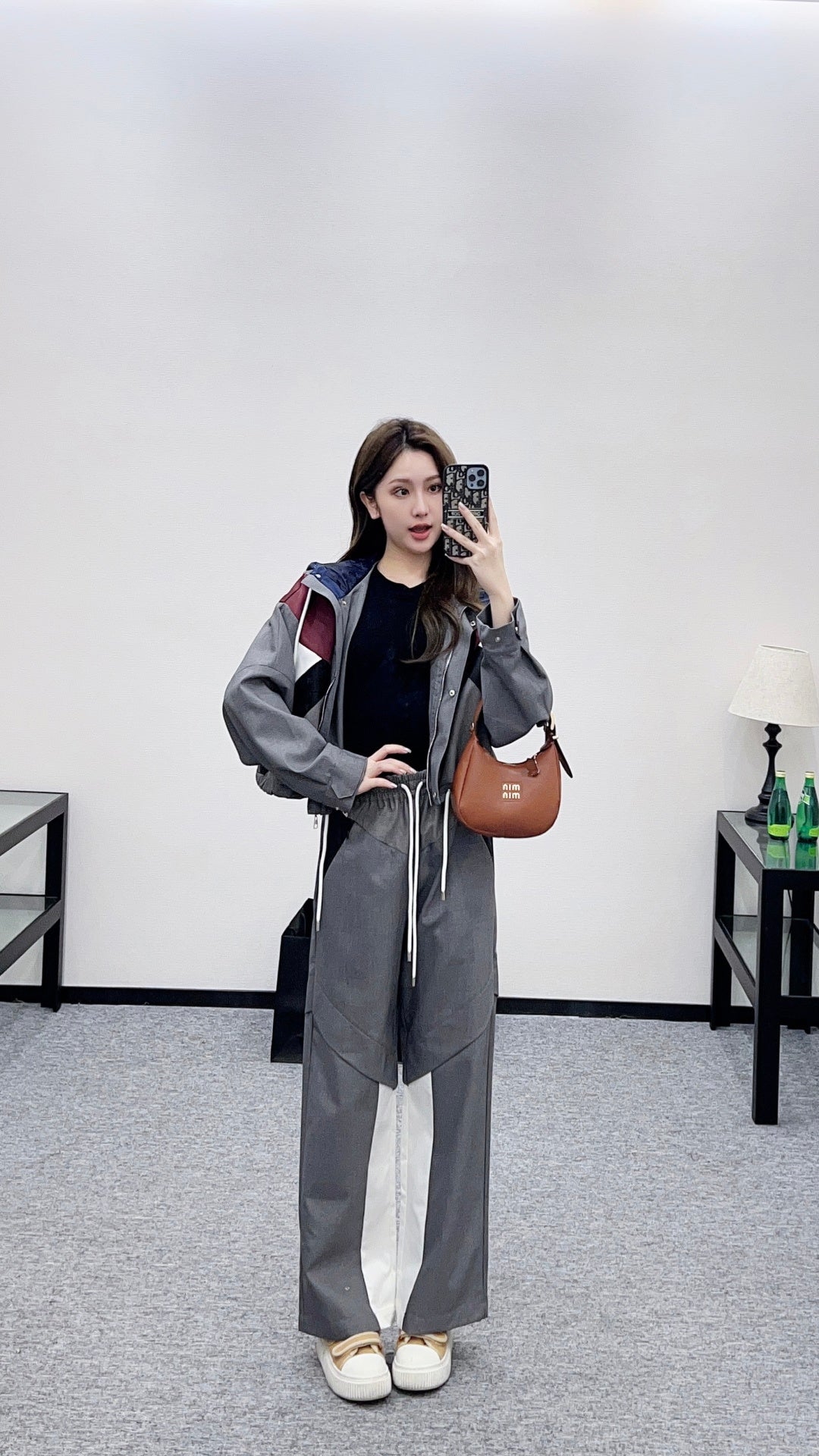 Hooded Color-Blocked Zip-Up Jacket