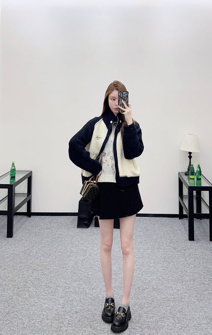 Knitted Zip-Up Cardigan