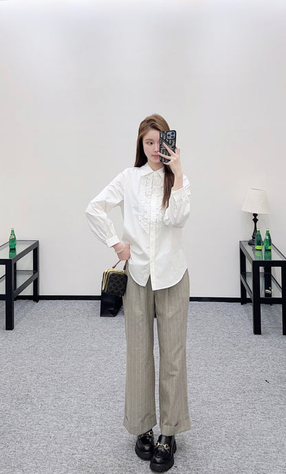 Located Ruffled Lace Shirt