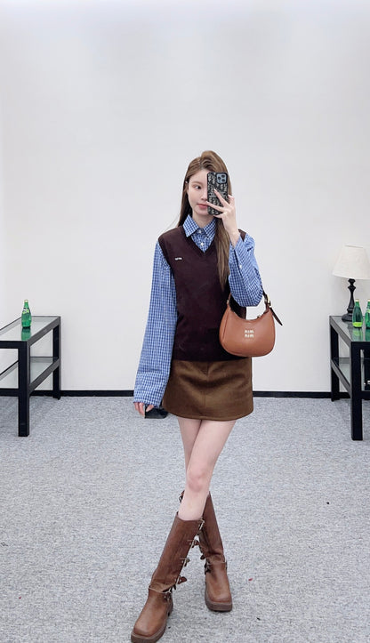 Crew Neck Knitted Vest