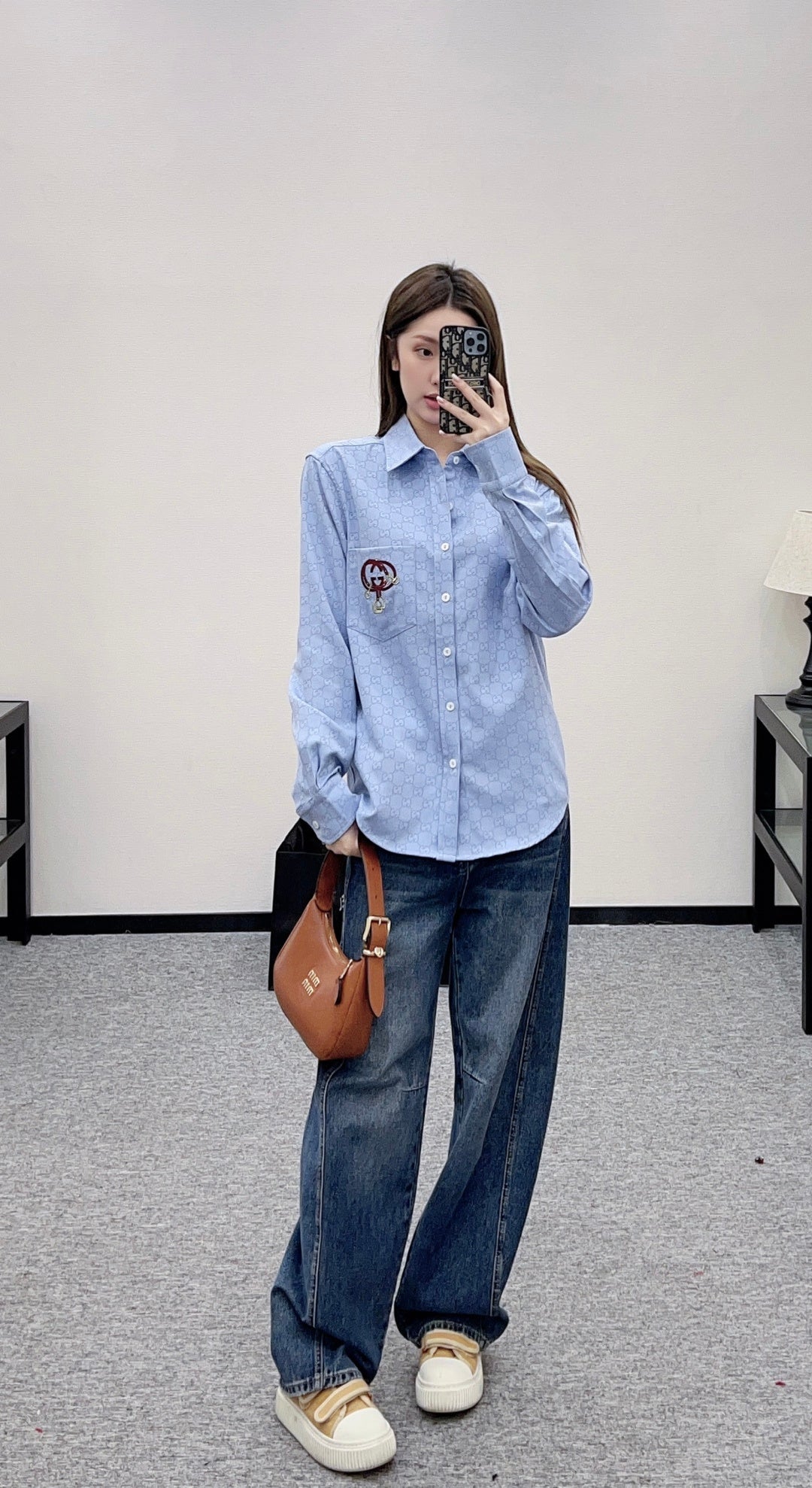 Jacquard Embroidered Pocket Shirt