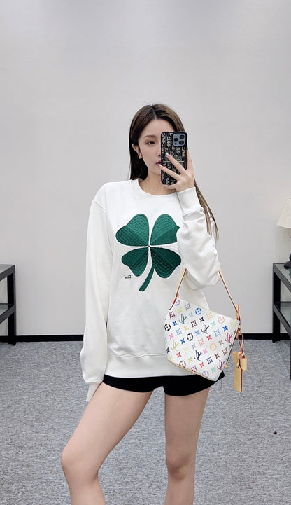 Four-Leaf Clover Letter Sweatshirt