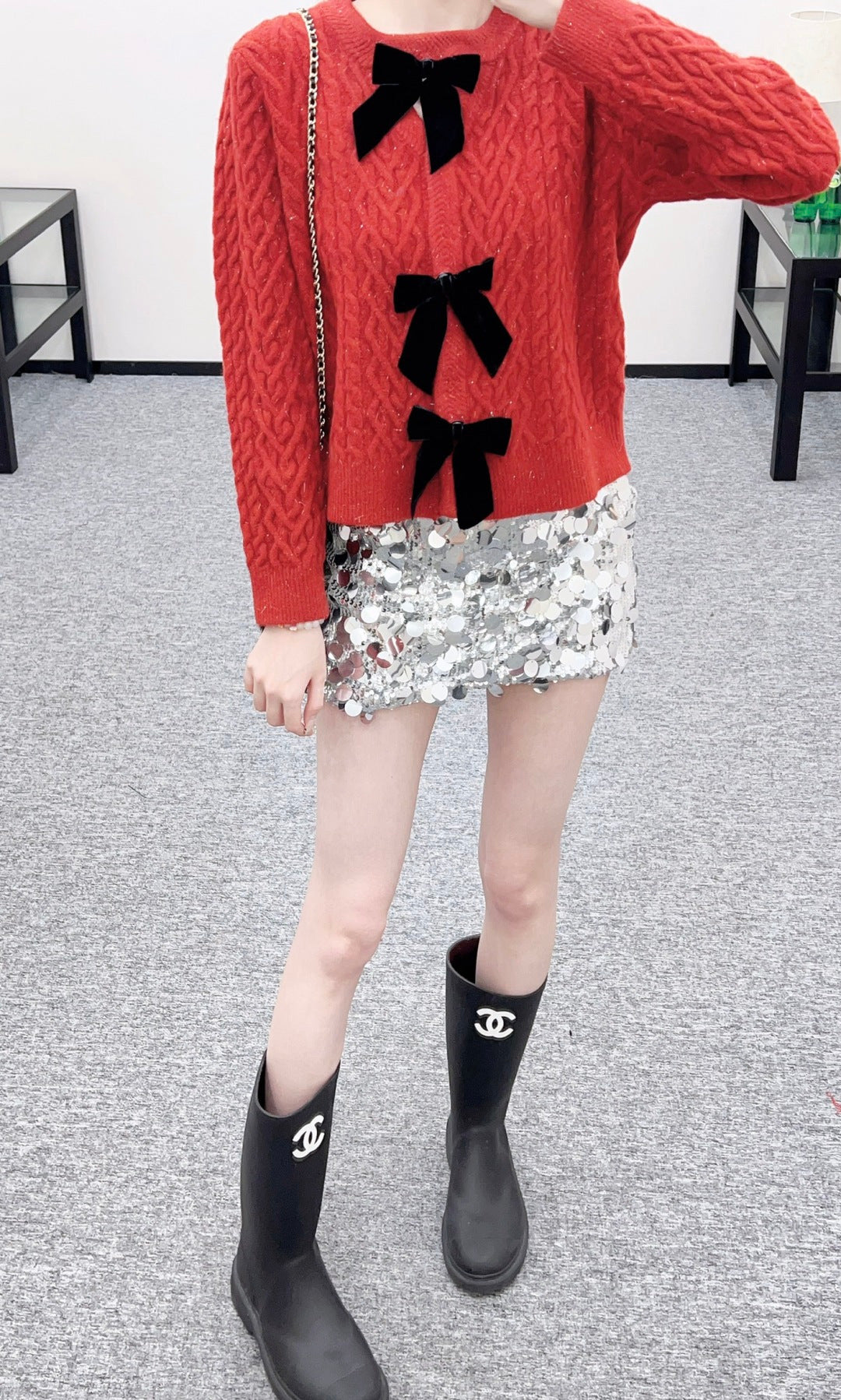 Bow-tie Knit Cardigan