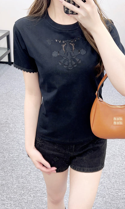Herme Embroidered Logo T-shirt