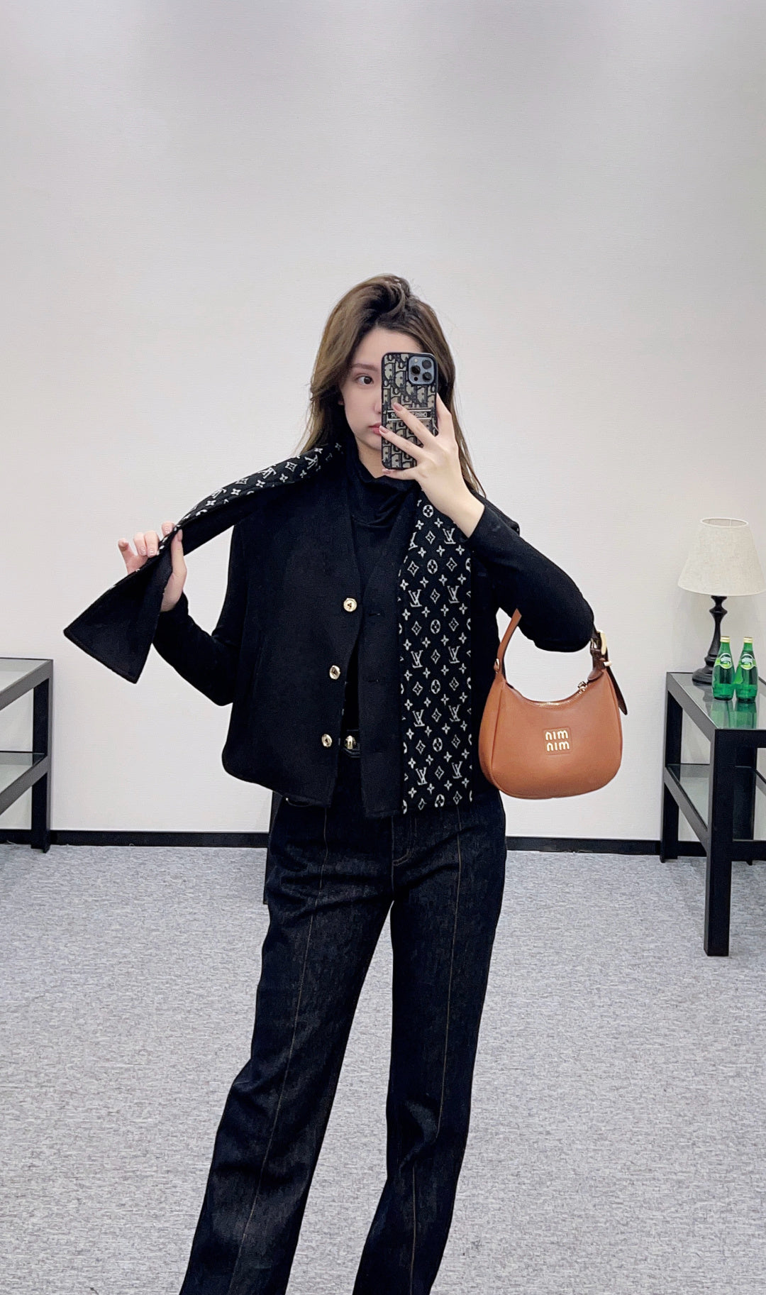 Woolen Scarf Vest Two-Piece Set