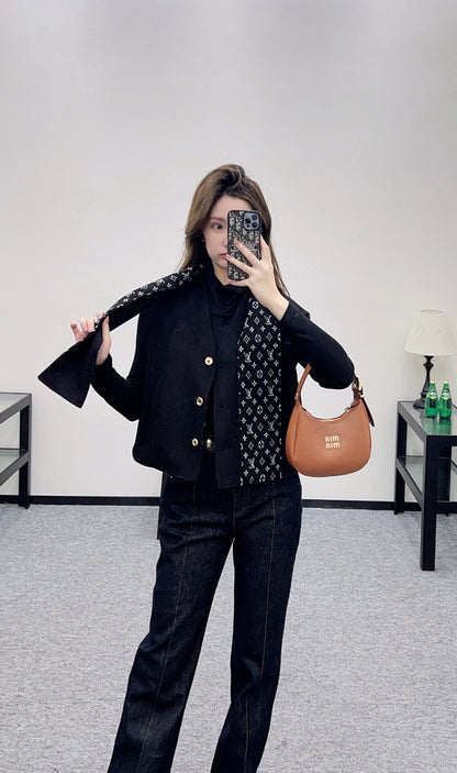 Woolen Scarf Vest Two-Piece Set