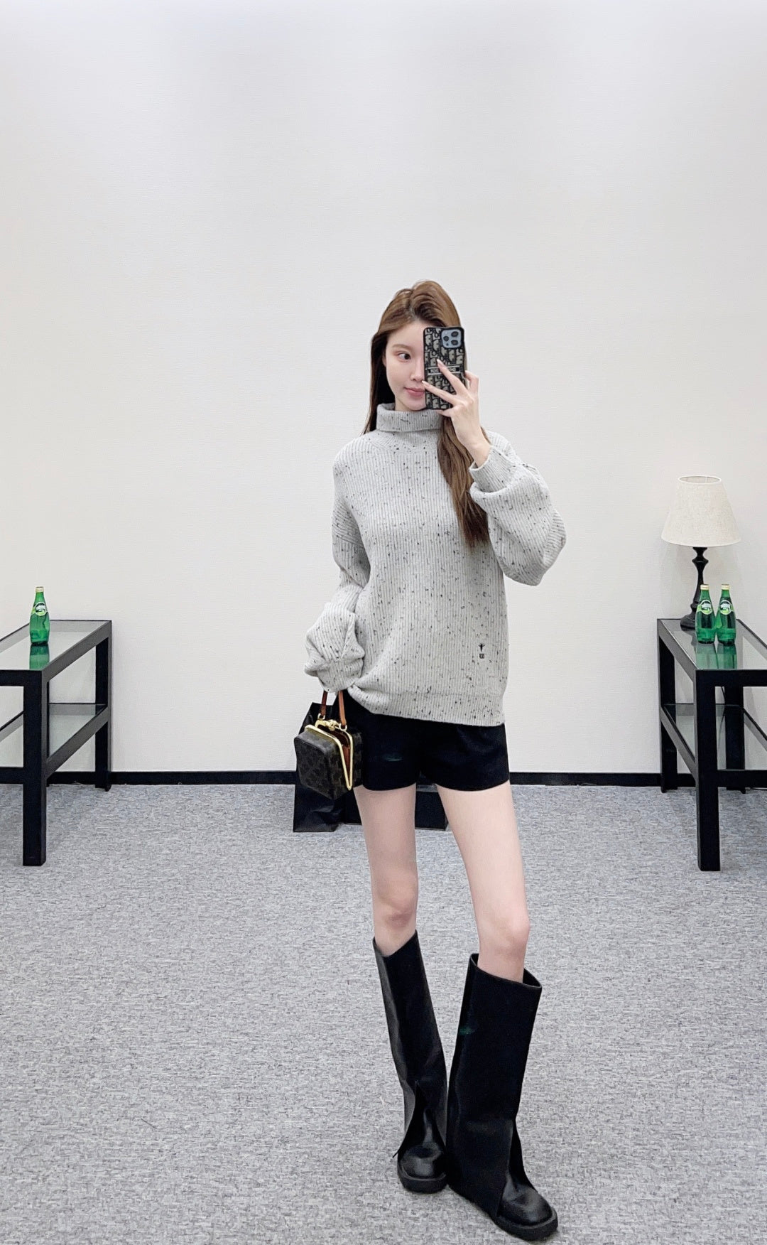 Polka Dot Lantern Sleeve Sweater