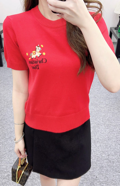 Knitted Short-Sleeve T-Shirt