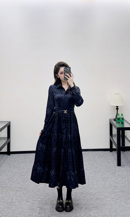 Printed Belted Shirt Dress