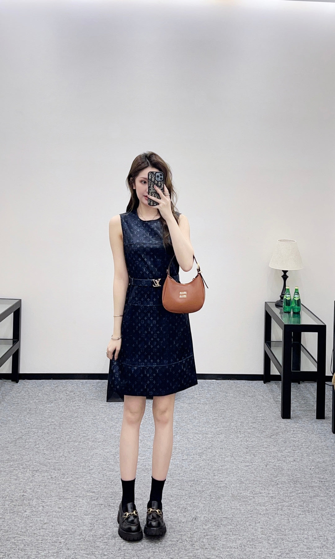 Printed Belt Vest Dress