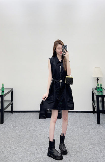 Located Vest Dress with Belt