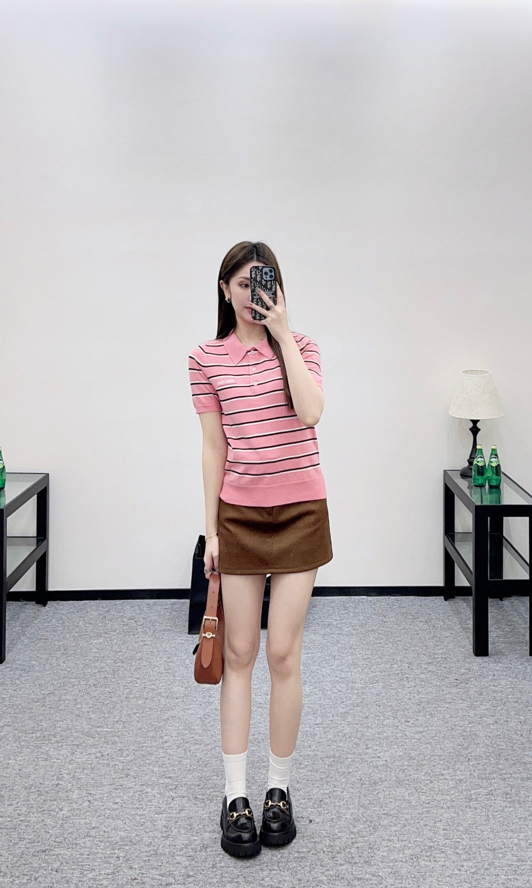 Striped Collared Short-Sleeve T-Shirt